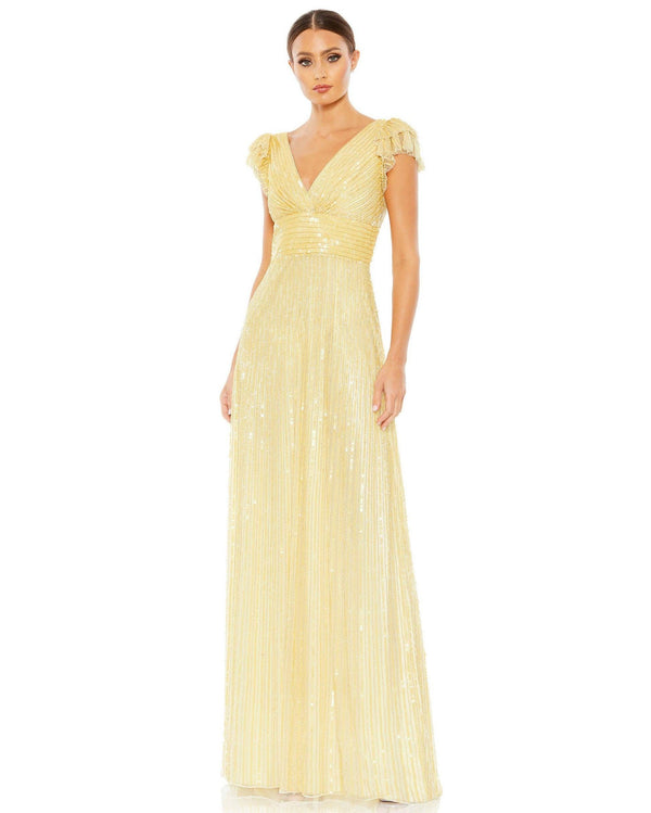 Long Formal Cap Sleeve Prom Gown Cap Sleeves Mac Duggal 5646