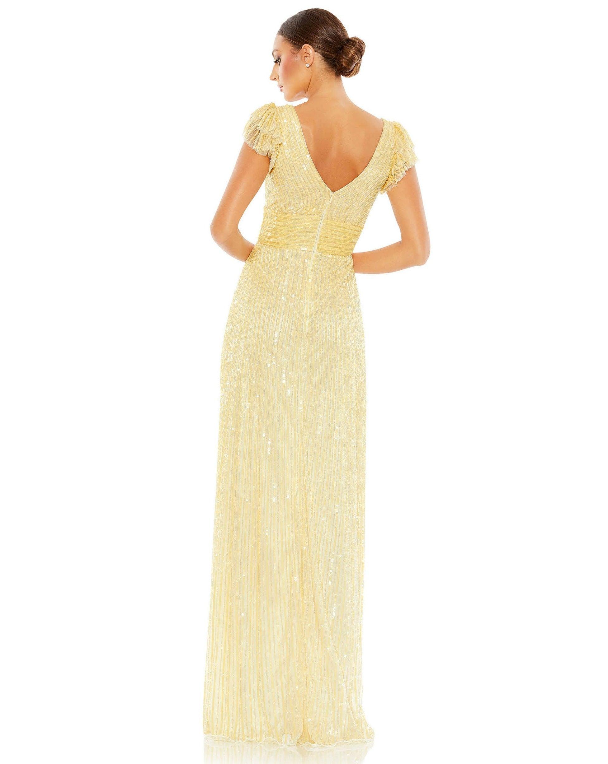 Mac Duggal Long Formal Cap Sleeve Prom Gown 5646 - The Dress Outlet