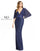 Mac Duggal Long Formal Cape Sleeve Sequined Dress - The Dress Outlet