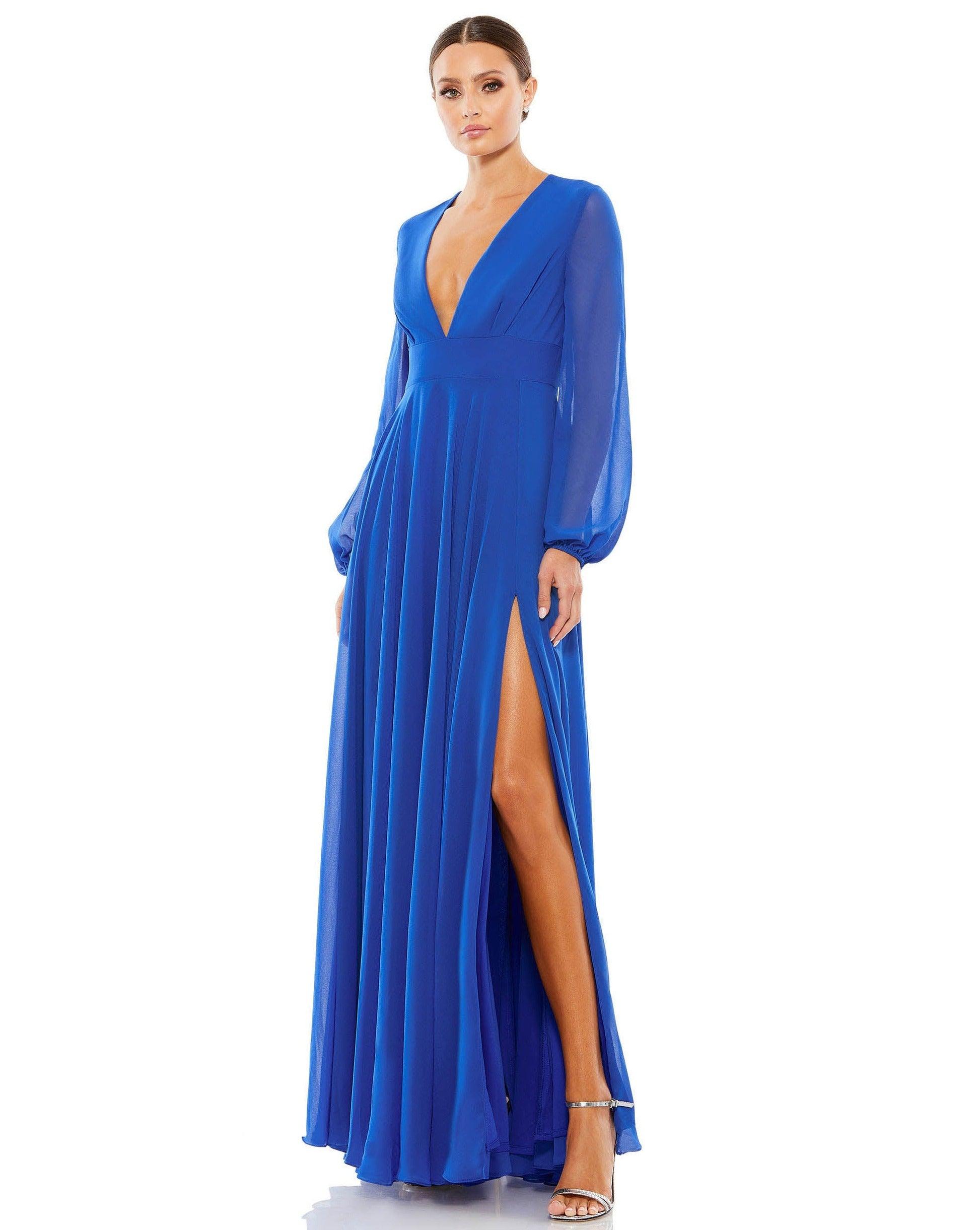 Ieena Duggal 55682 - V-Neck Formal Gown 6 / Royal Blue Ieena Duggal 55682 - V-Neck Formal Gown 6 / Royal Blue