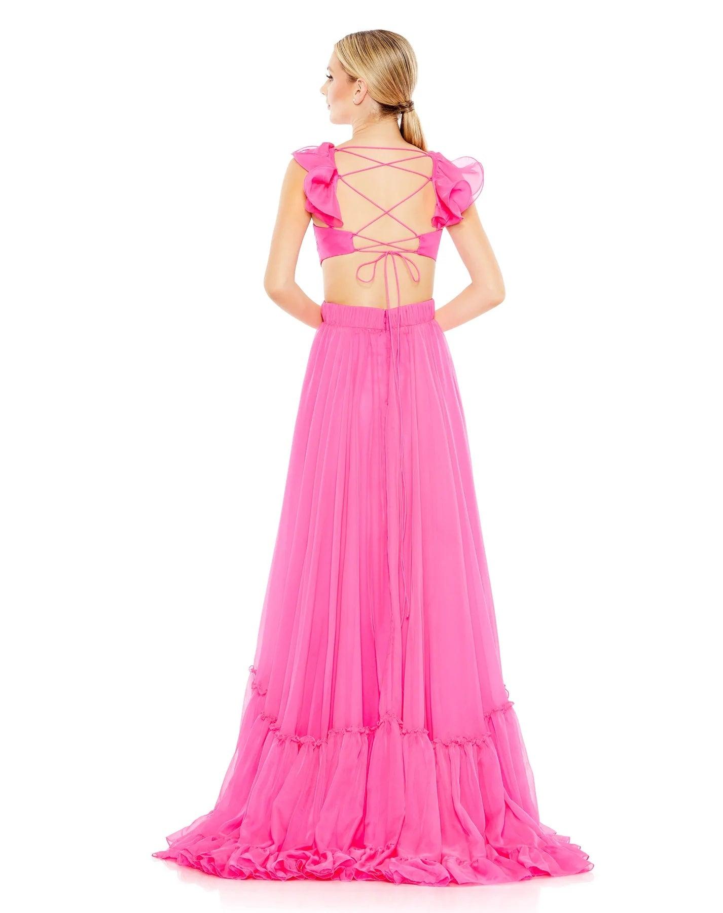 Mac Duggal 70254 Long Formal Chiffon Prom Dress