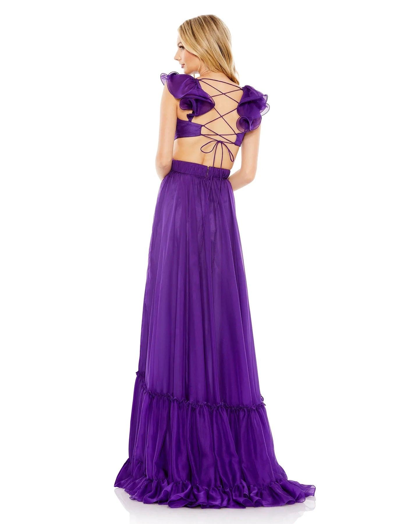Mac Duggal 70254 Long Formal Chiffon Prom Dress