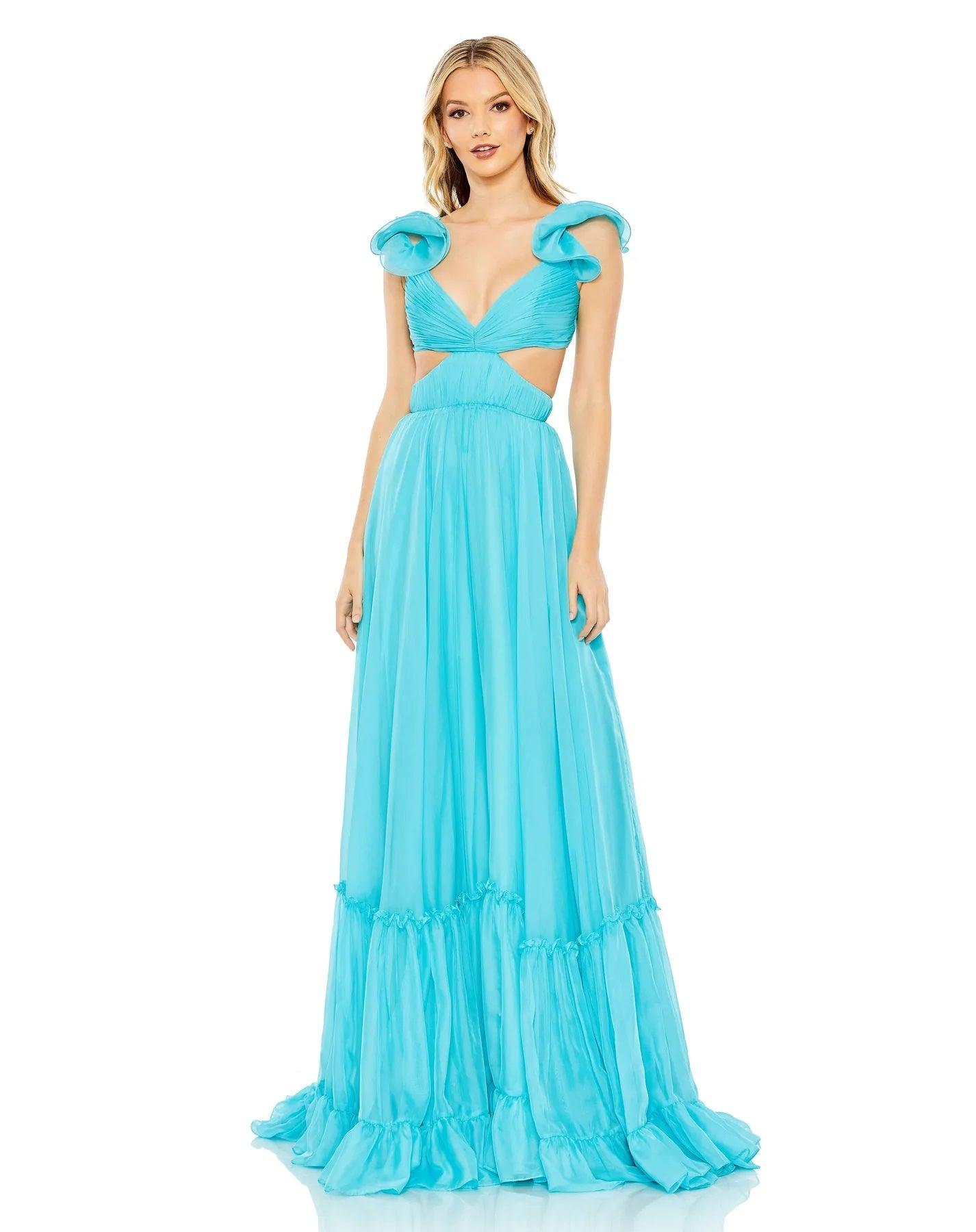 Mac Duggal 70254 Long Formal Chiffon Prom Dress