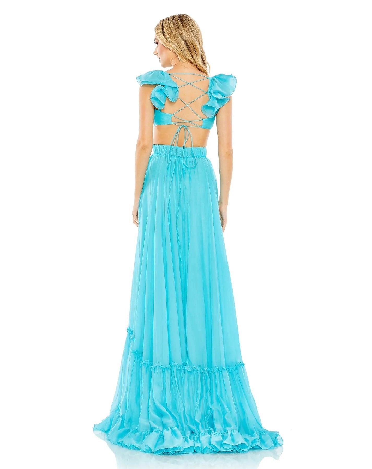 Mac Duggal 70254 Long Formal Chiffon Prom Dress