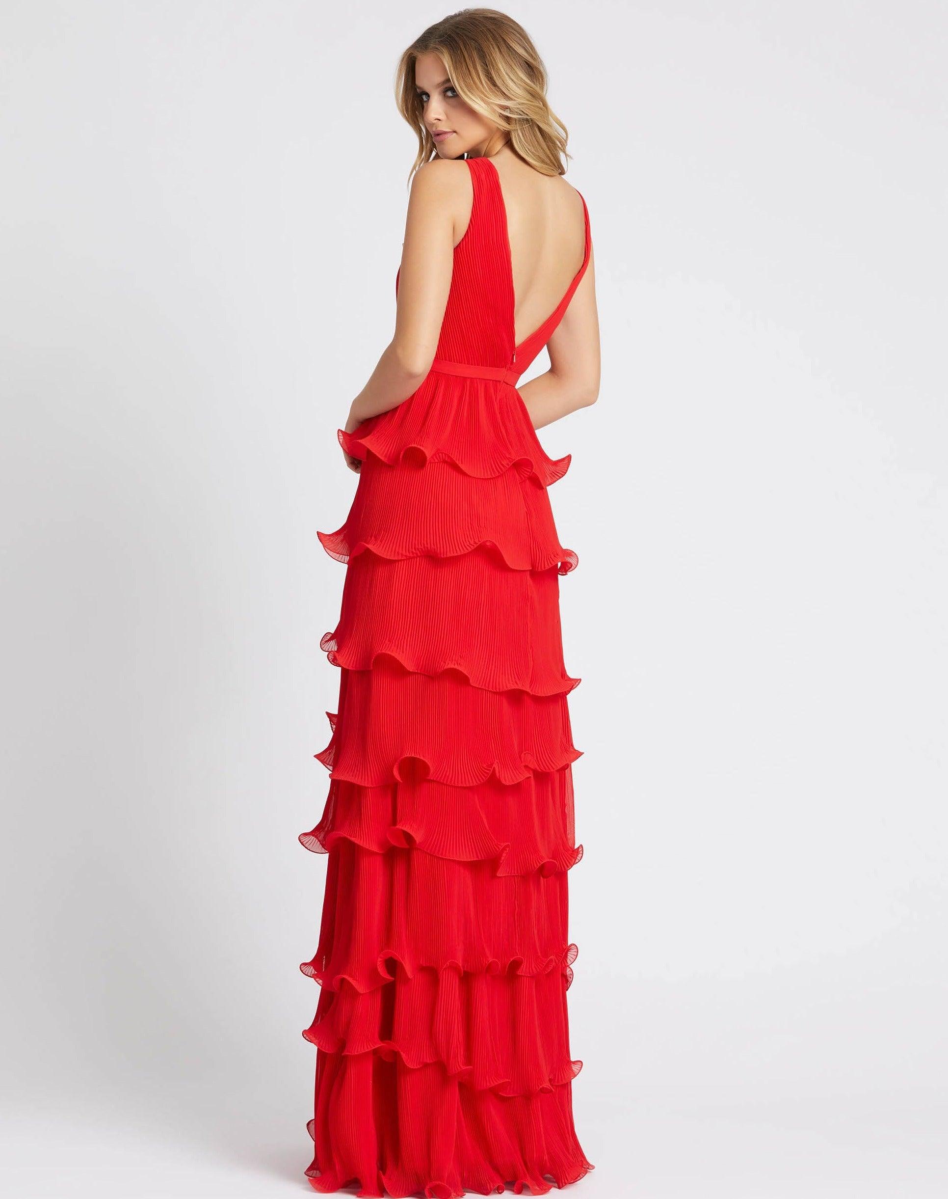Prom Dresses Long Formal Chiffon Prom Gown Red