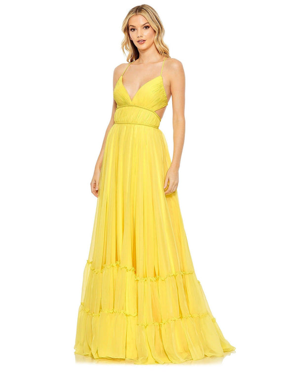 Long Formal Chiffon Prom Gown Chiffon Fabric Mac Duggal 67967