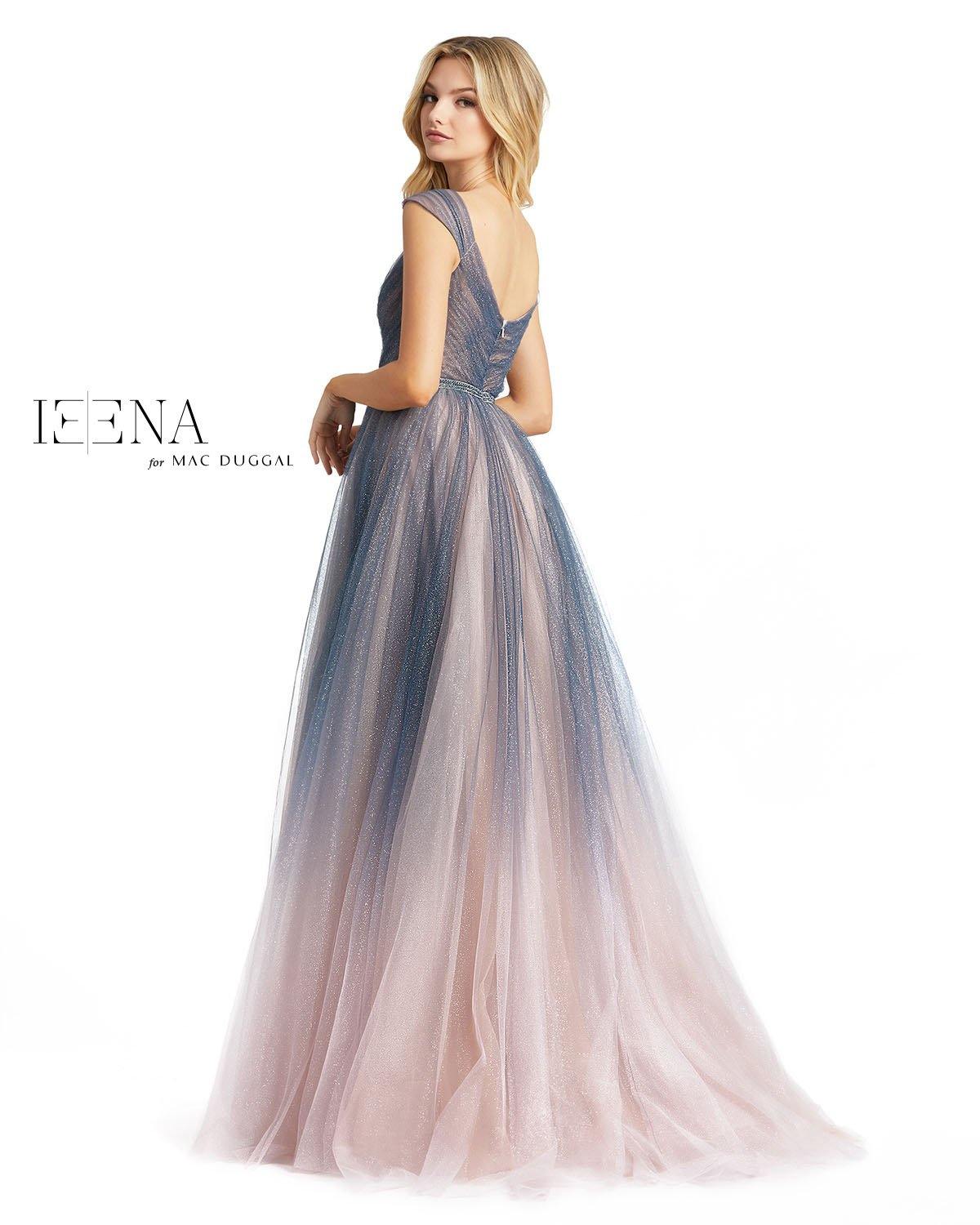 Mac Duggal Long Formal Evening Cap Sleeve Ombre Gown