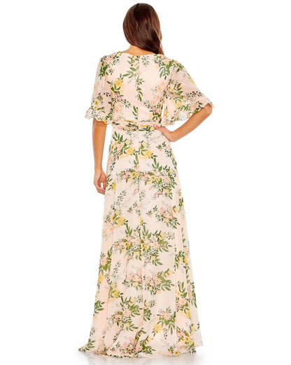 Mac Duggal Long Formal Floral Chiffon Dress 11320 - The Dress Outlet