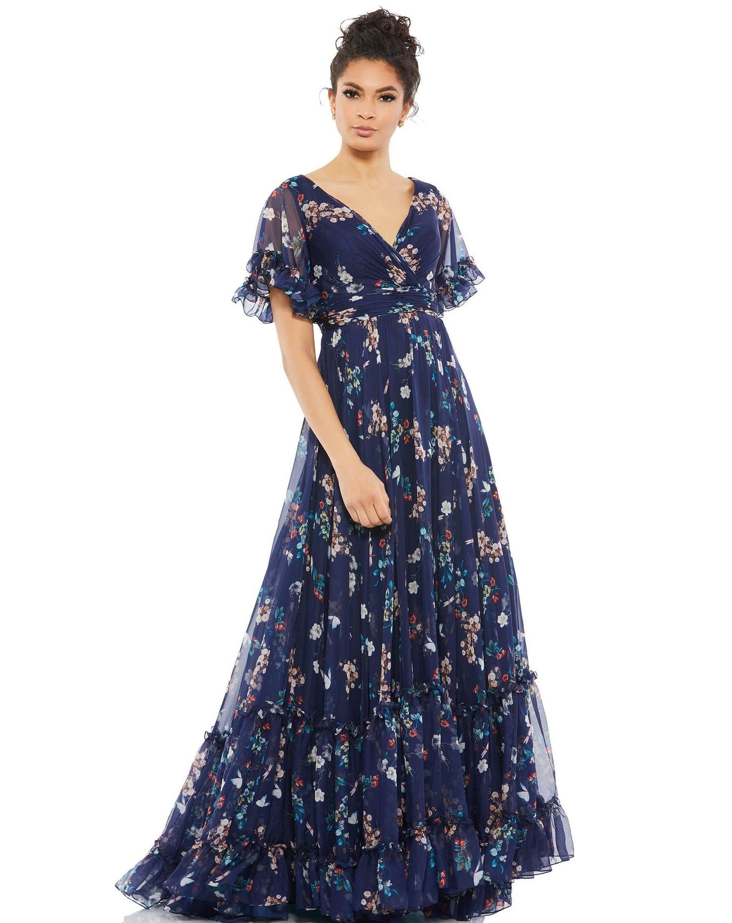 Mac Duggal Long Formal  Floral Maxi Dress 67933 - The Dress Outlet