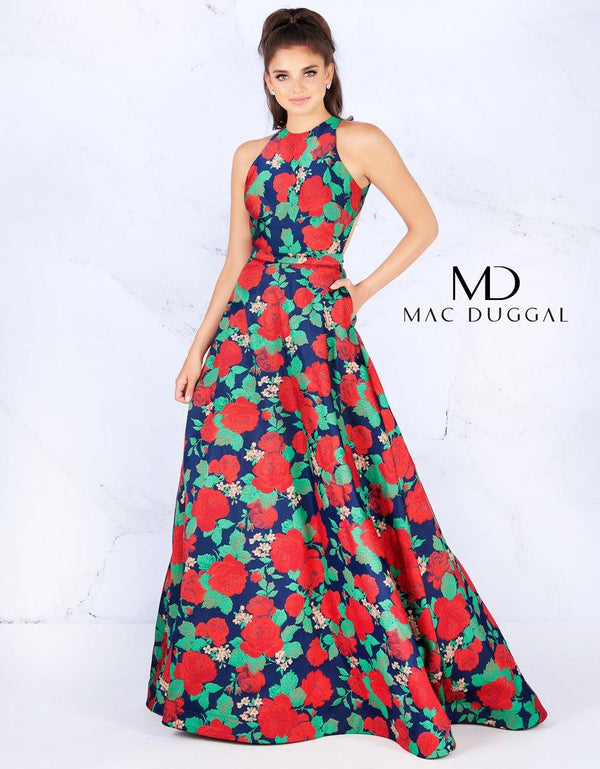 Long Formal Floral Print Dress Floral Print Mac Duggal 55162