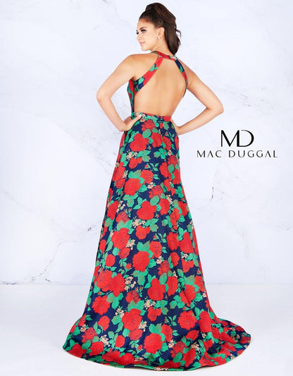 Mac Duggal Long Formal Floral Print Dress 55162L - The Dress Outlet