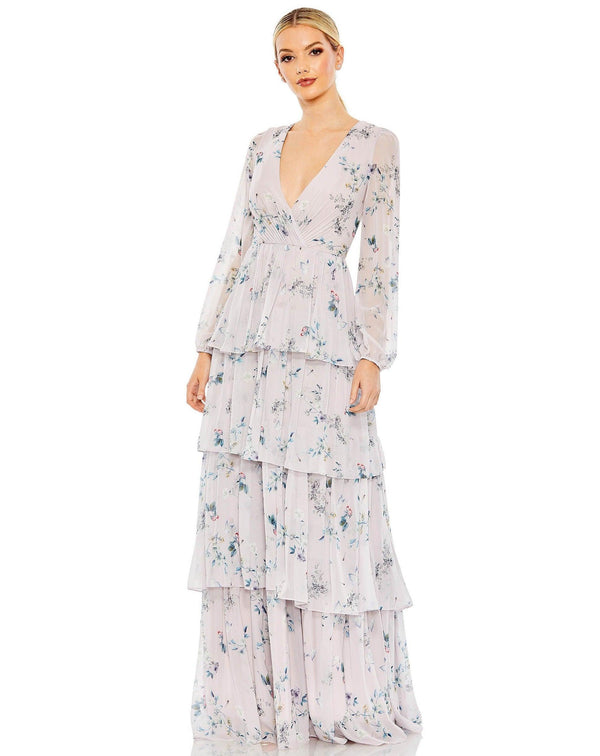 Long Formal Floral Print Dress Floral Print Mac Duggal 55815
