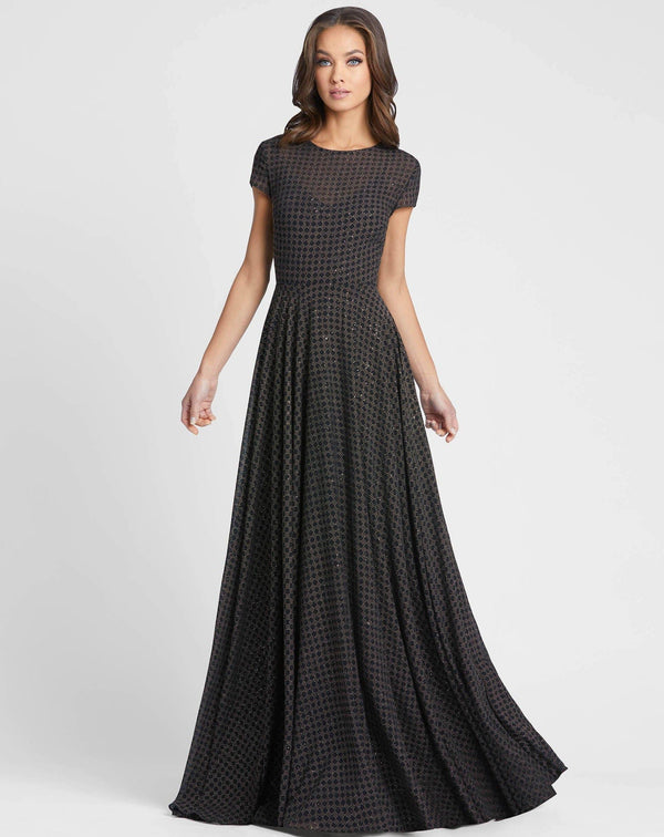 Long Formal Glitter Dress Glitter Fabric Mac Duggal 55306