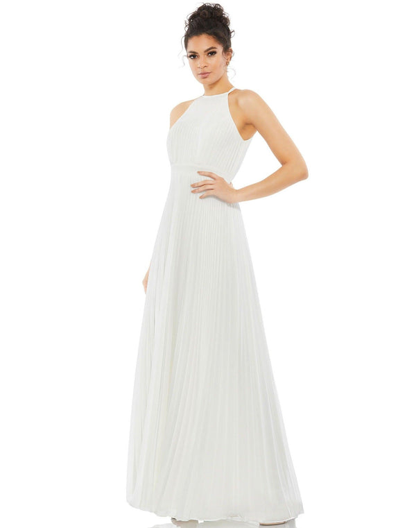 Long Formal Halter Chiffon Dress Halter Neckline Mac Duggal 12496