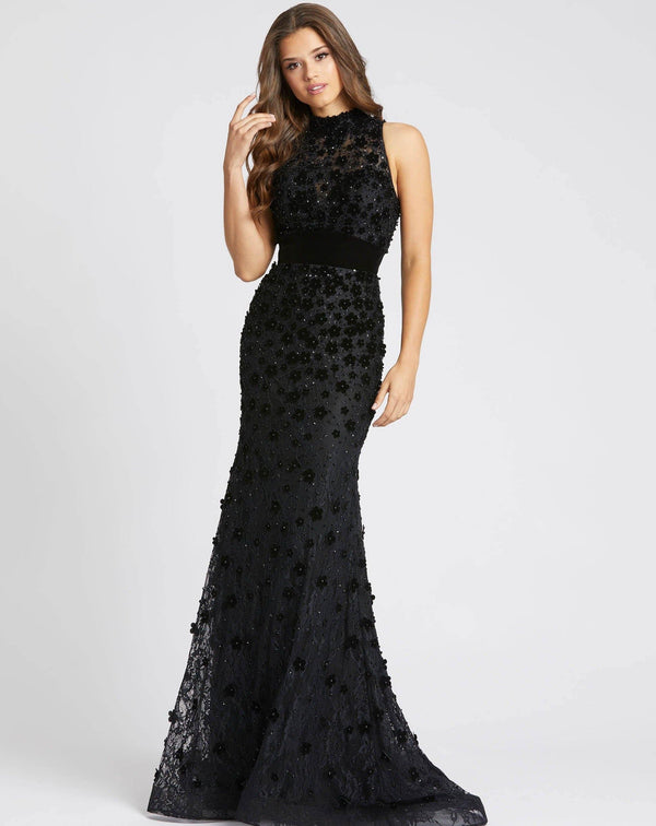 Long Formal Halter Evening Dress Halter Neckline Mac Duggal 66589
