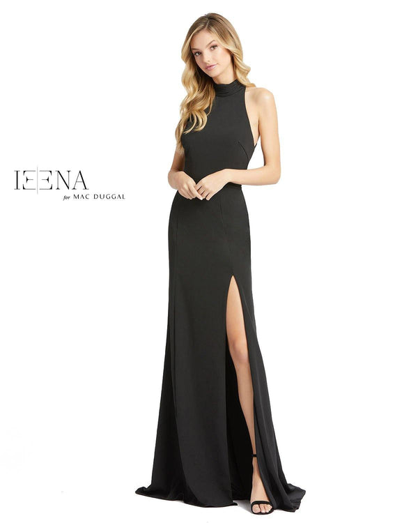 Long Formal Halter Fitted Dress Halter Neckline Mac Duggal 26127