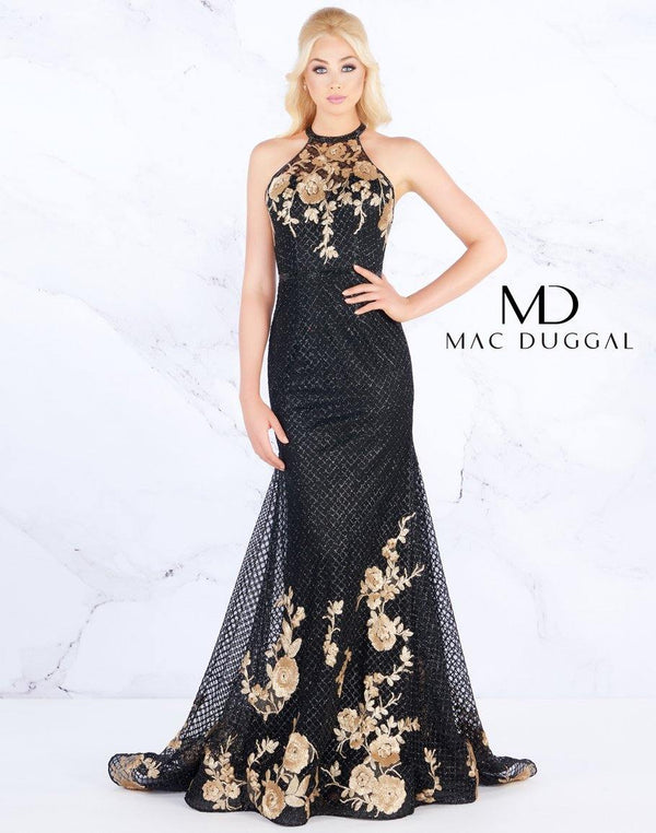 Long Formal Halter Prom Dress Halter Neckline Mac Duggal 30578