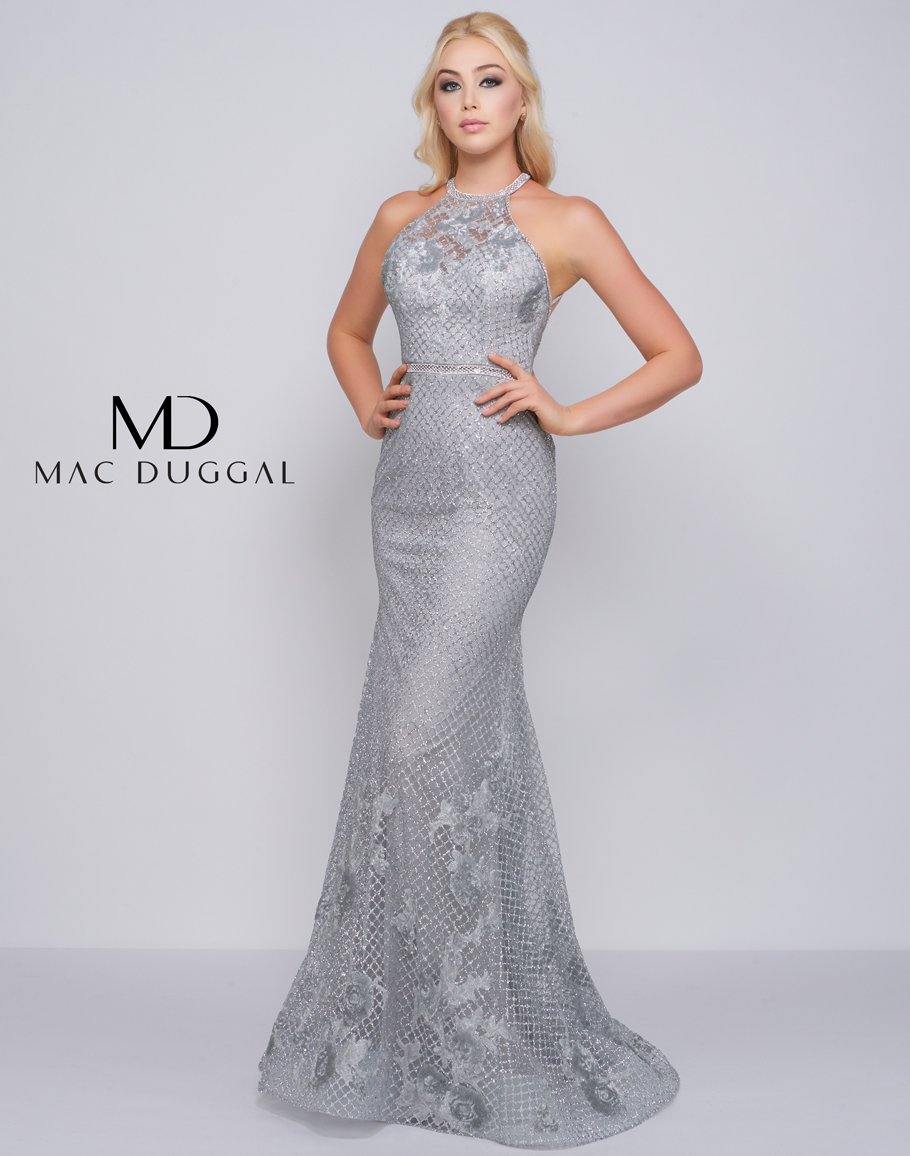 Mac Duggal Long Formal Halter Prom Dress 30578M - The Dress Outlet