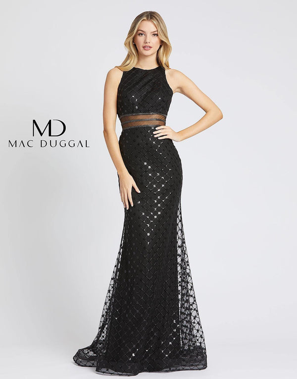 Long Formal Halter Prom Dress Halter Neckline Mac Duggal 67329