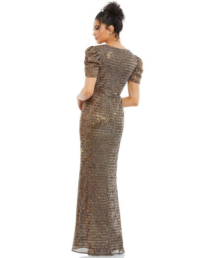 Mac Duggal Long Formal Metallic Dress 26661 - The Dress Outlet
