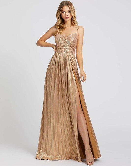 Mac Duggal Long Formal Metallic Prom Dress 26275 - The Dress Outlet