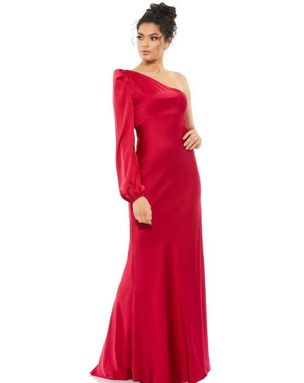 Long Formal One Shoulder Dress One Shoulder Detail Mac Duggal 55401