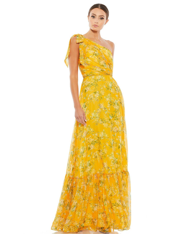 Long Formal One Shoulder Dress One Shoulder Detail Mac Duggal 55427