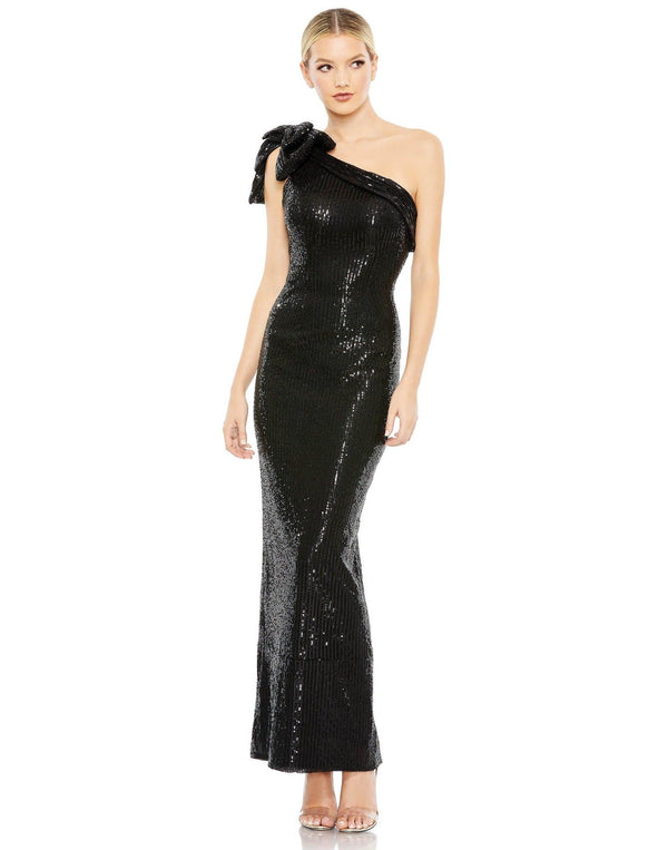 Long Formal One Shoulder Prom Gown One Shoulder Detail Mac Duggal 11283