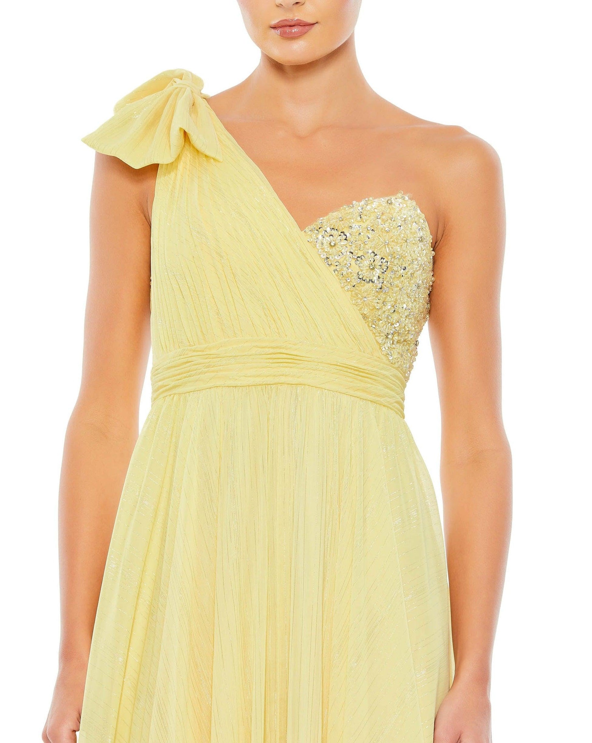 Mac Duggal 68095 Long Formal One Shoulder Prom Gown