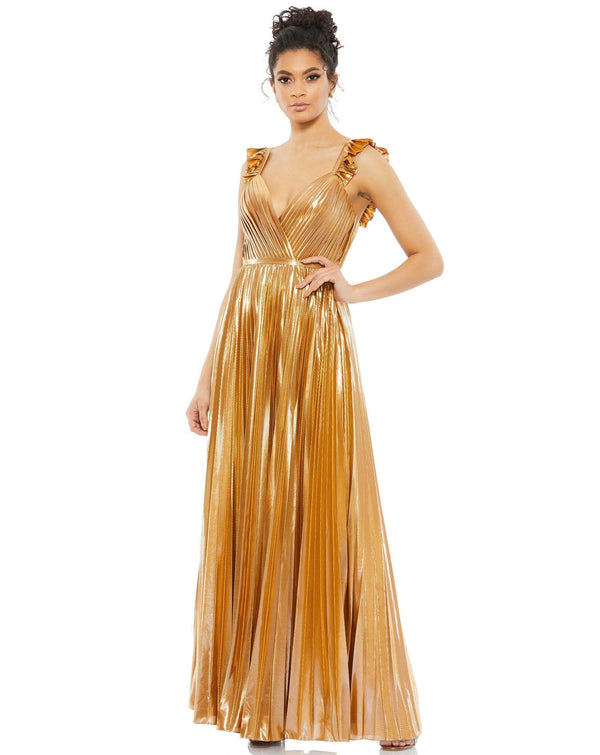 Long Formal Pleated Dress Pleated Detail Mac Duggal 26609