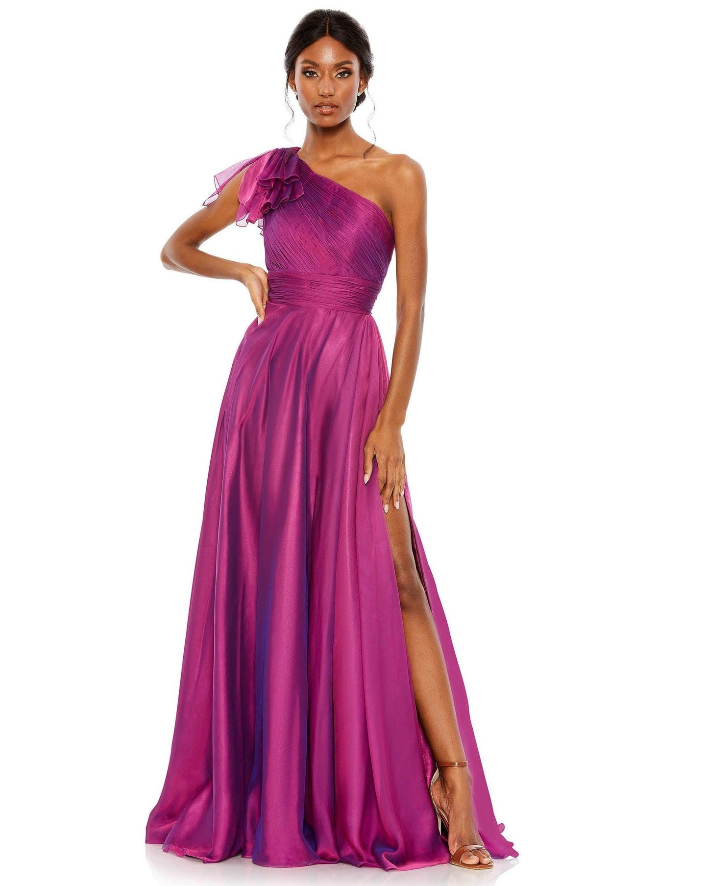 Mac Duggal Long Formal Pleated Prom Dress 67476 - The Dress Outlet