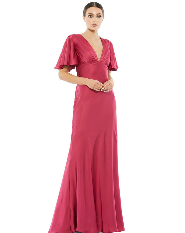 Long Formal Satin Evening Dress Satin Fabric Mac Duggal 55402
