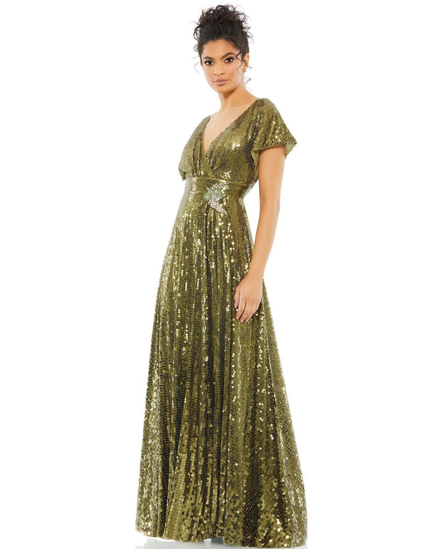 Long Formal Sequins Evening Dress Sequins Detail Mac Duggal 10773