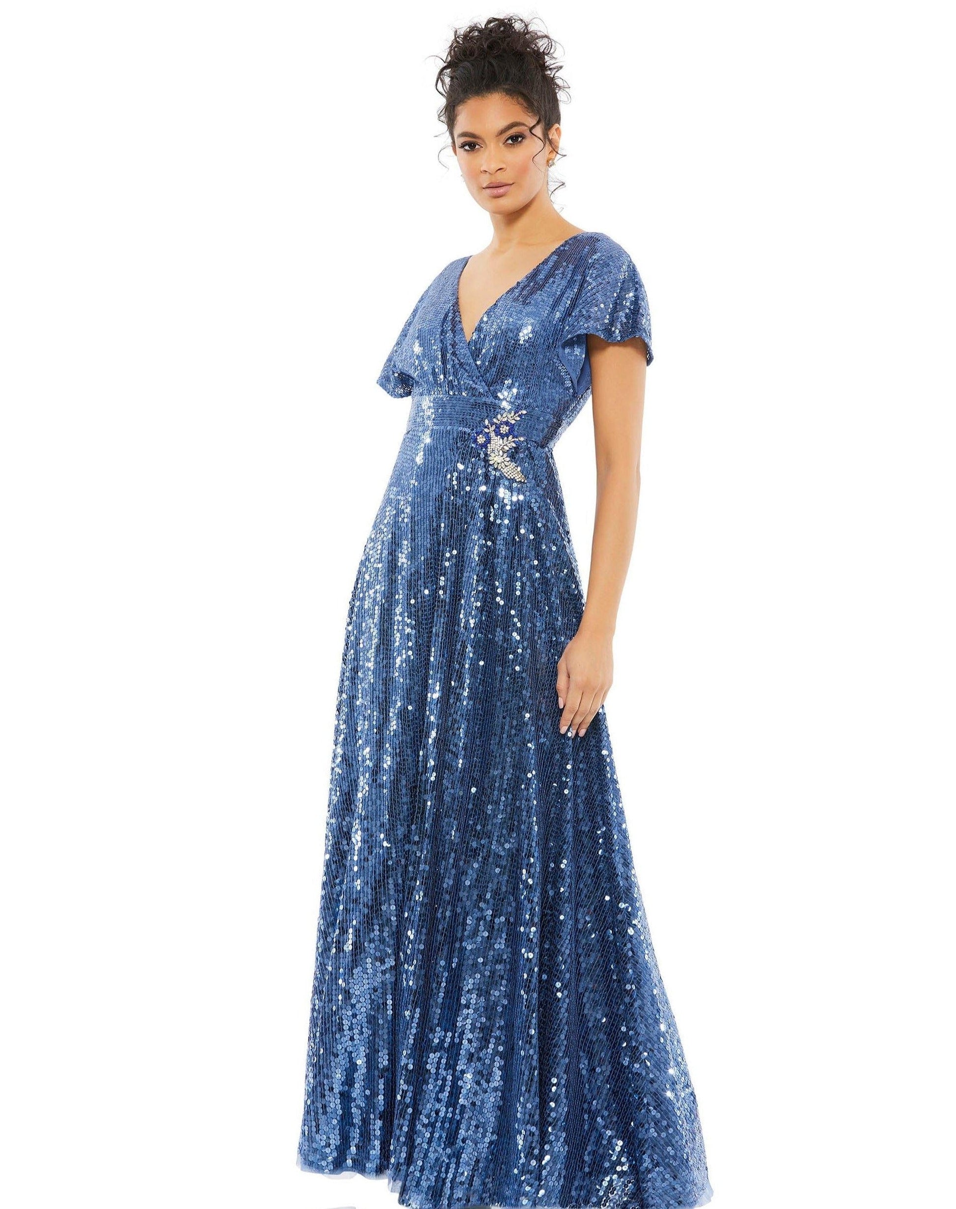 Mac Duggal 10773 Long Formal Sequins Evening Dress