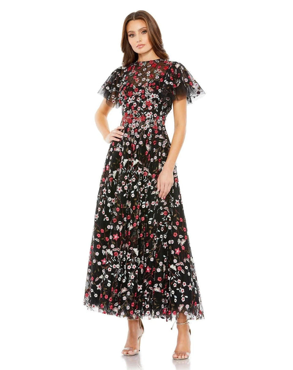 Long Formal Short Sleeve Dress Short Sleeves Mac Duggal 20323