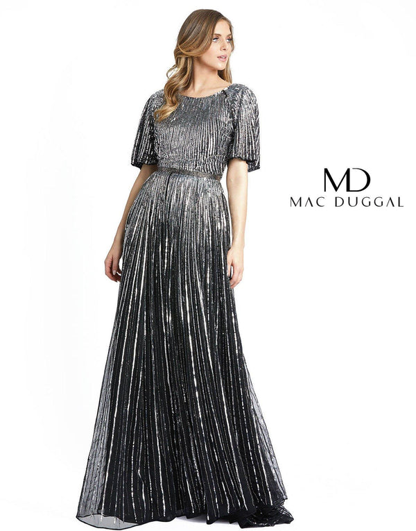 Long Formal Short Sleeve Evening Dress Mac Duggal 4913