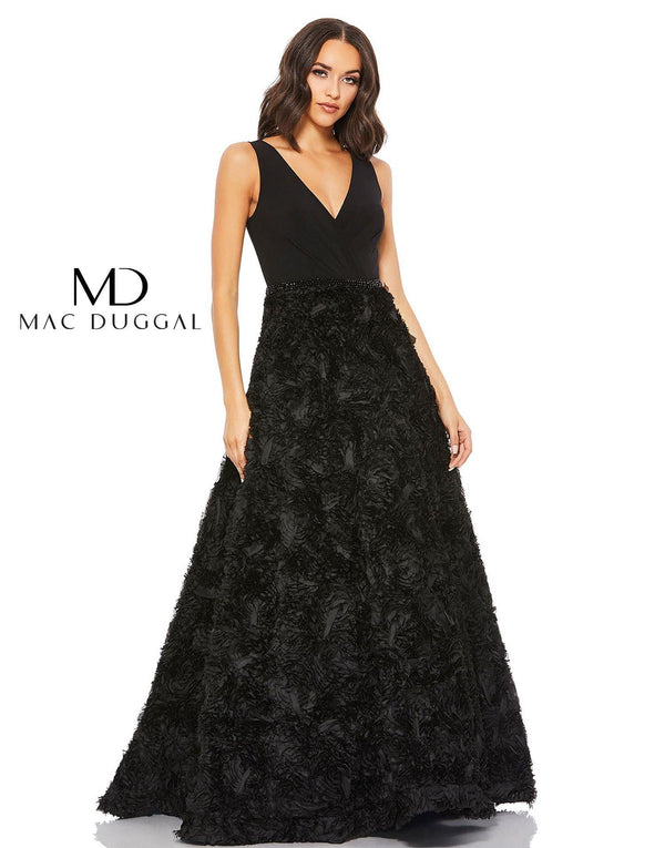 Long Formal Sleeveless Ruffle Gown Ruffle Detail Mac Duggal 67212