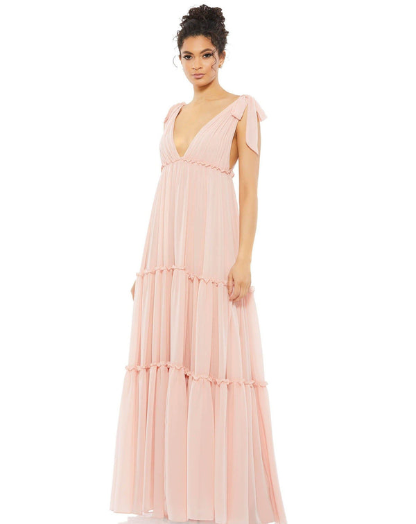 Long Formal Sleeveless Tiered Gown Sleeveless Tiered Detail Mac Duggal 70188