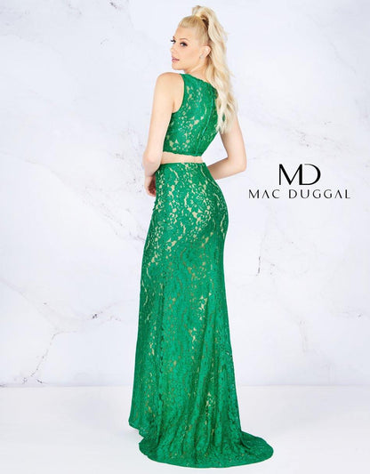 Mac Duggal Long Formal Two Piece Lace Dress 62412 - The Dress Outlet