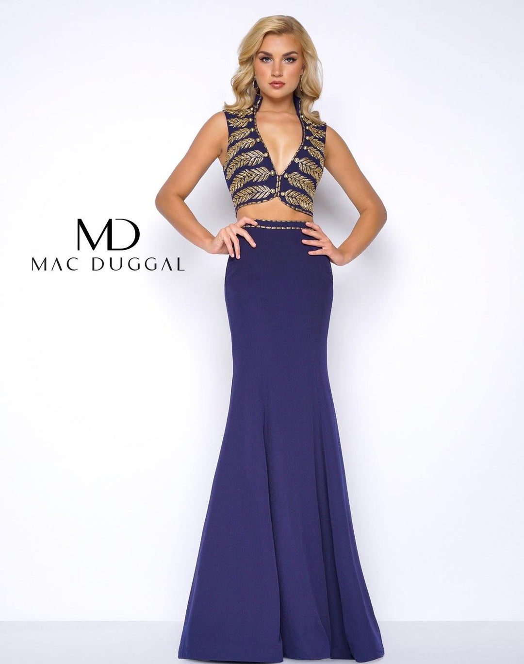 Mac Duggal 48449 Long Formal Two Piece Prom Dress | The Dress Outlet