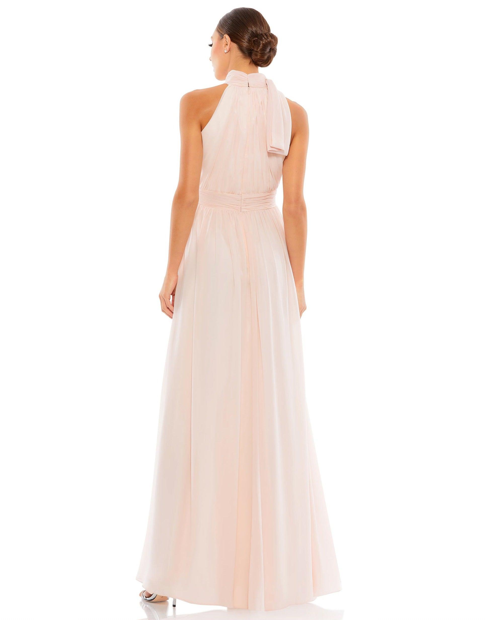 Mac Duggal 55035 Long Halter Chiffon Prom Dress