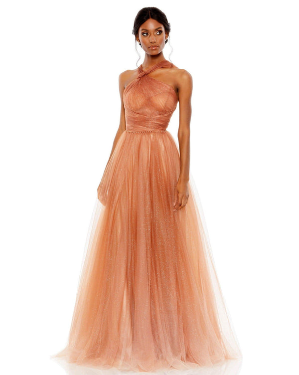 Long Halter Formal Prom Ball Gown Halter Neckline Mac Duggal 20381