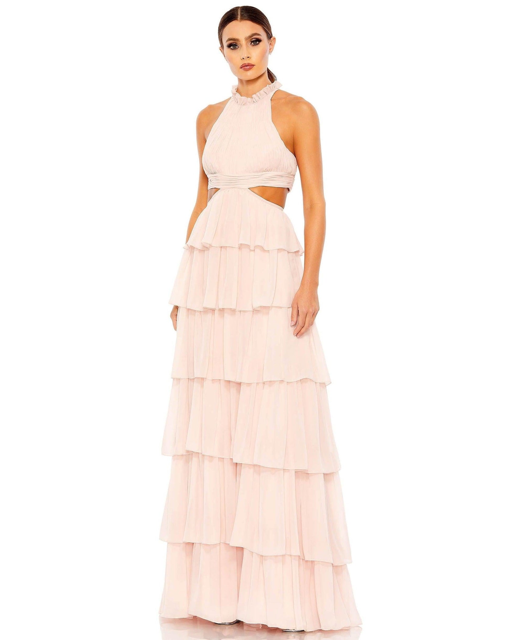 Hot Pink Mac Duggal 55817 Long Halter Formal Prom Ball Gown for $199.0 ...