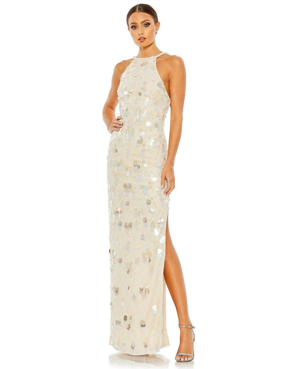 Long Halter Formal Prom Dress Halter Neckline Mac Duggal 10878