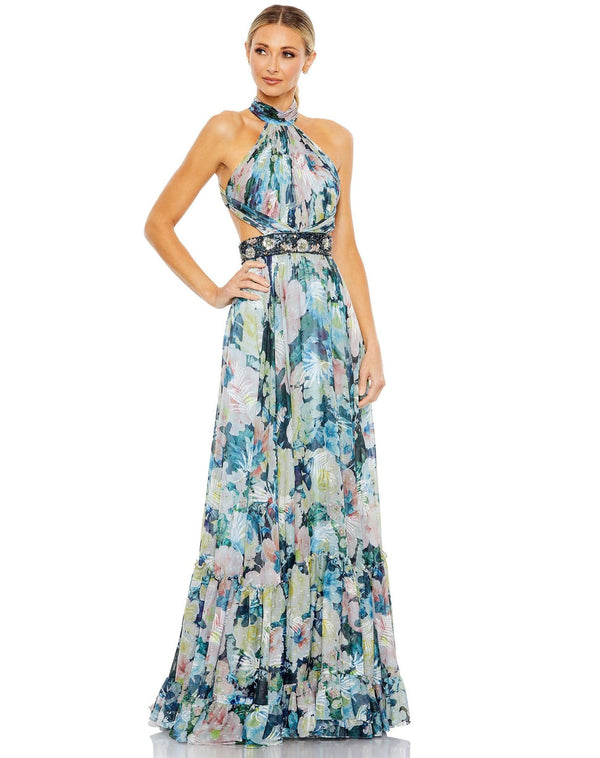 Long Halter Formal Prom Dress Halter Neckline Mac Duggal 68089