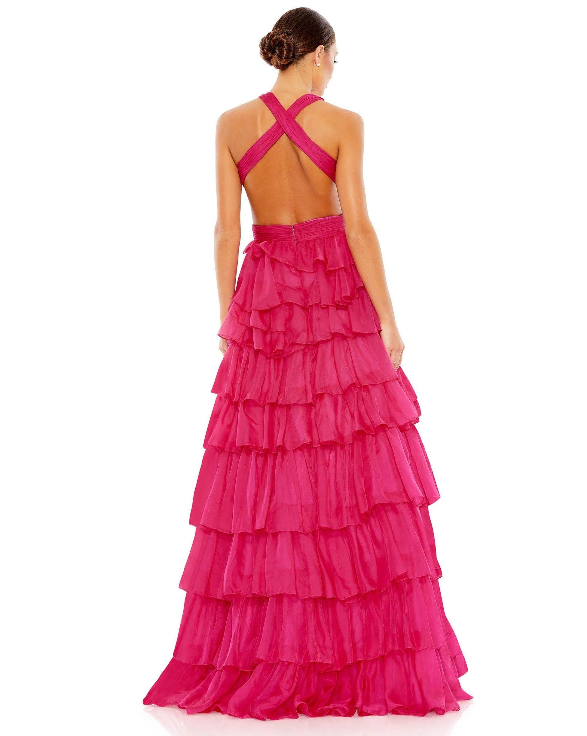 Mac Duggal Long Halter Prom Ball Gown 67988 - The Dress Outlet