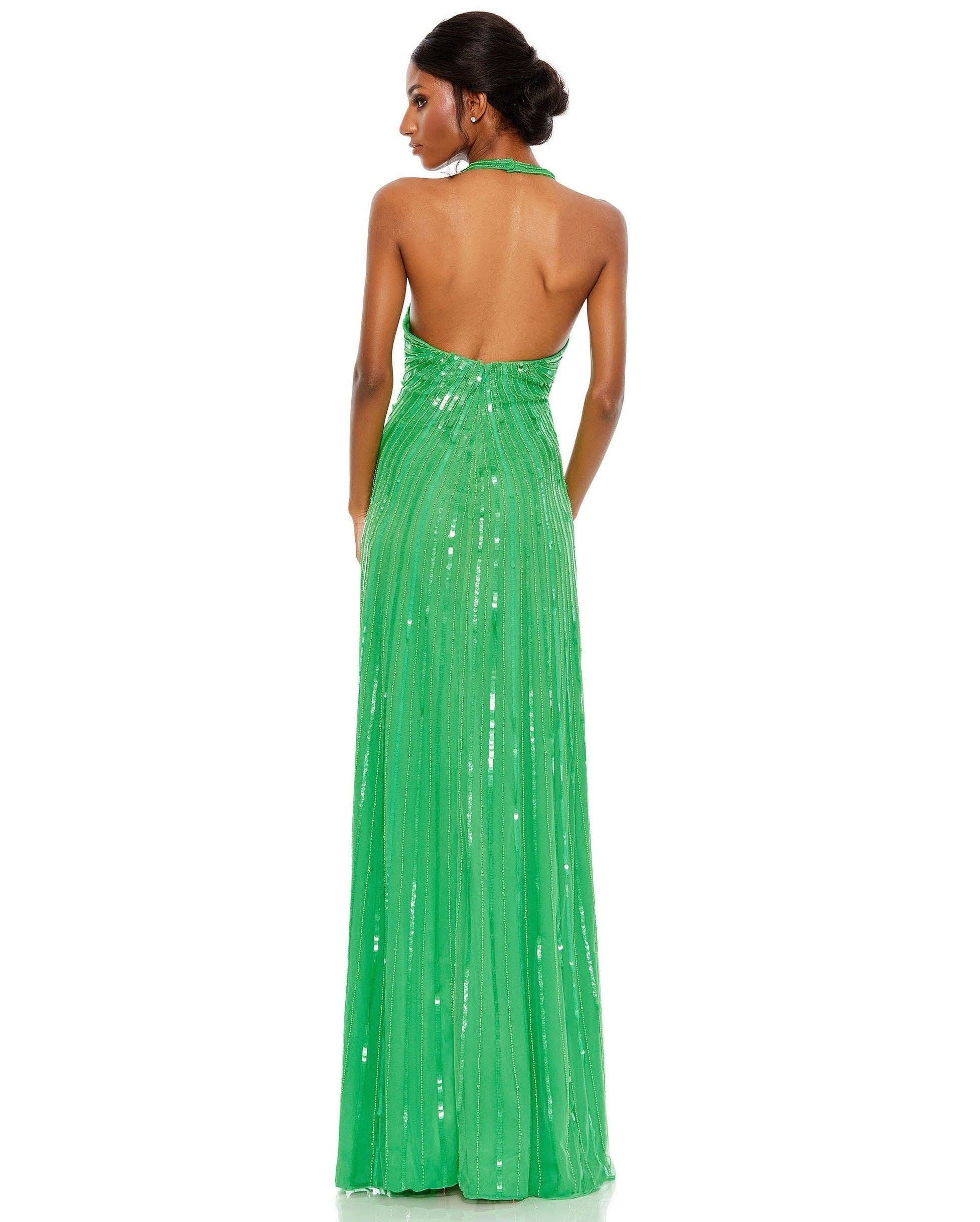 Mac Duggal 10898 Long Halter Prom Formal Dress