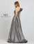 Mac Duggal Long One Shoulder Metallic Prom Ball Gown - The Dress Outlet Mac Duggal