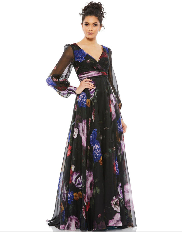 Long Mother of Bride Floral Dress Floral Detail Mac Duggal 67872