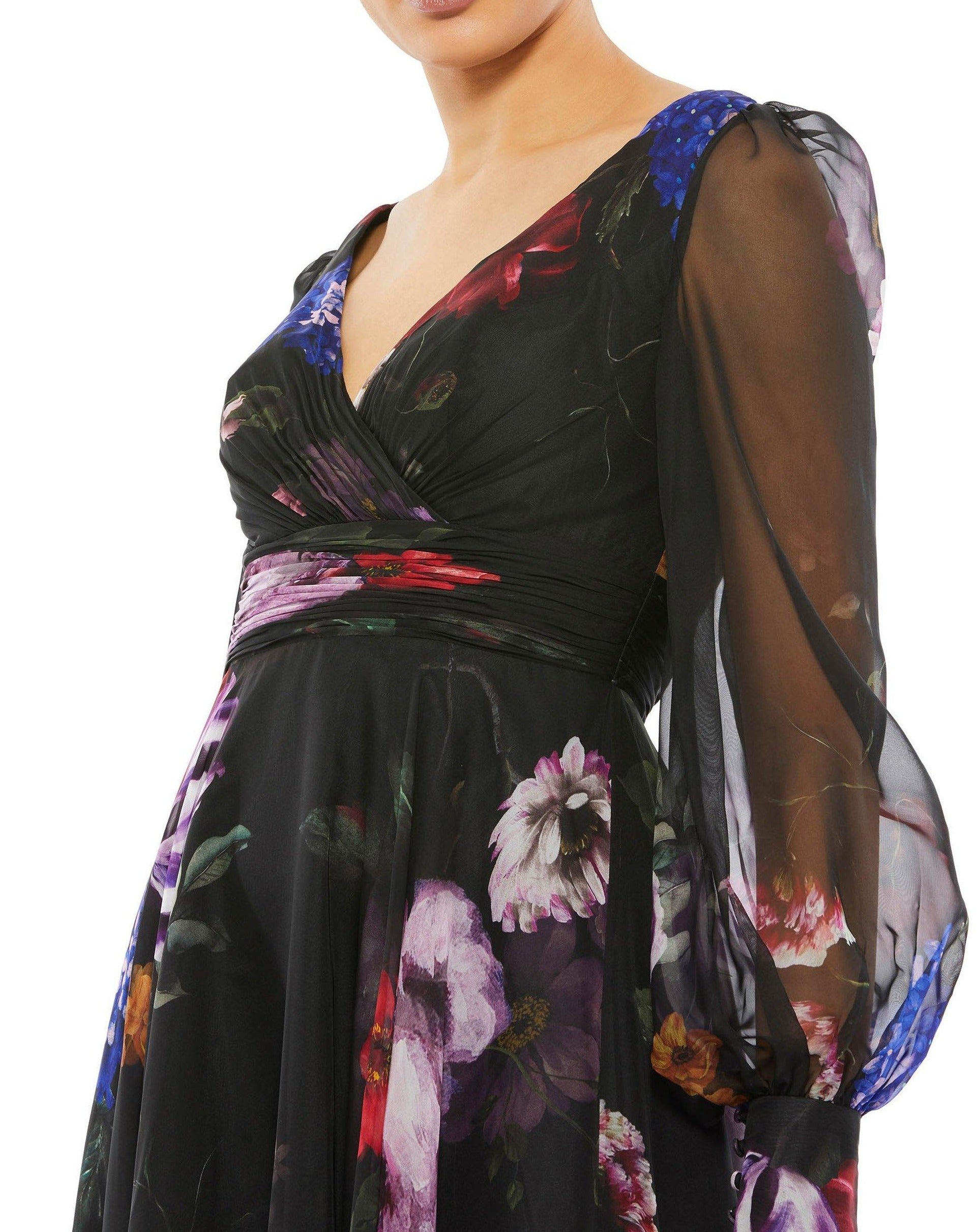 Mac Duggal 67872 Long Mother of Bride Floral Dress